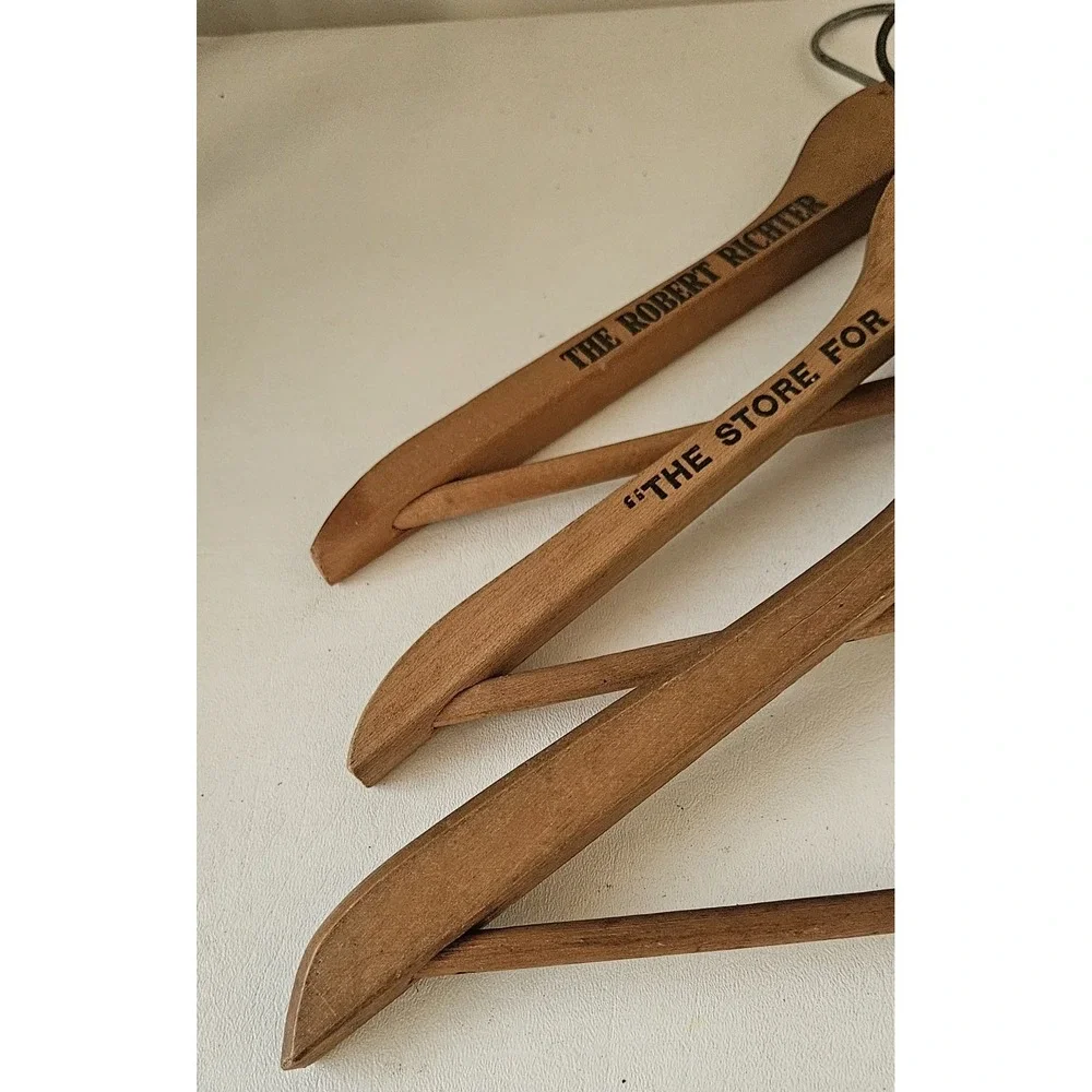 Lot of 3 Wooden Vintage Hangers With Advertising Fla & Va